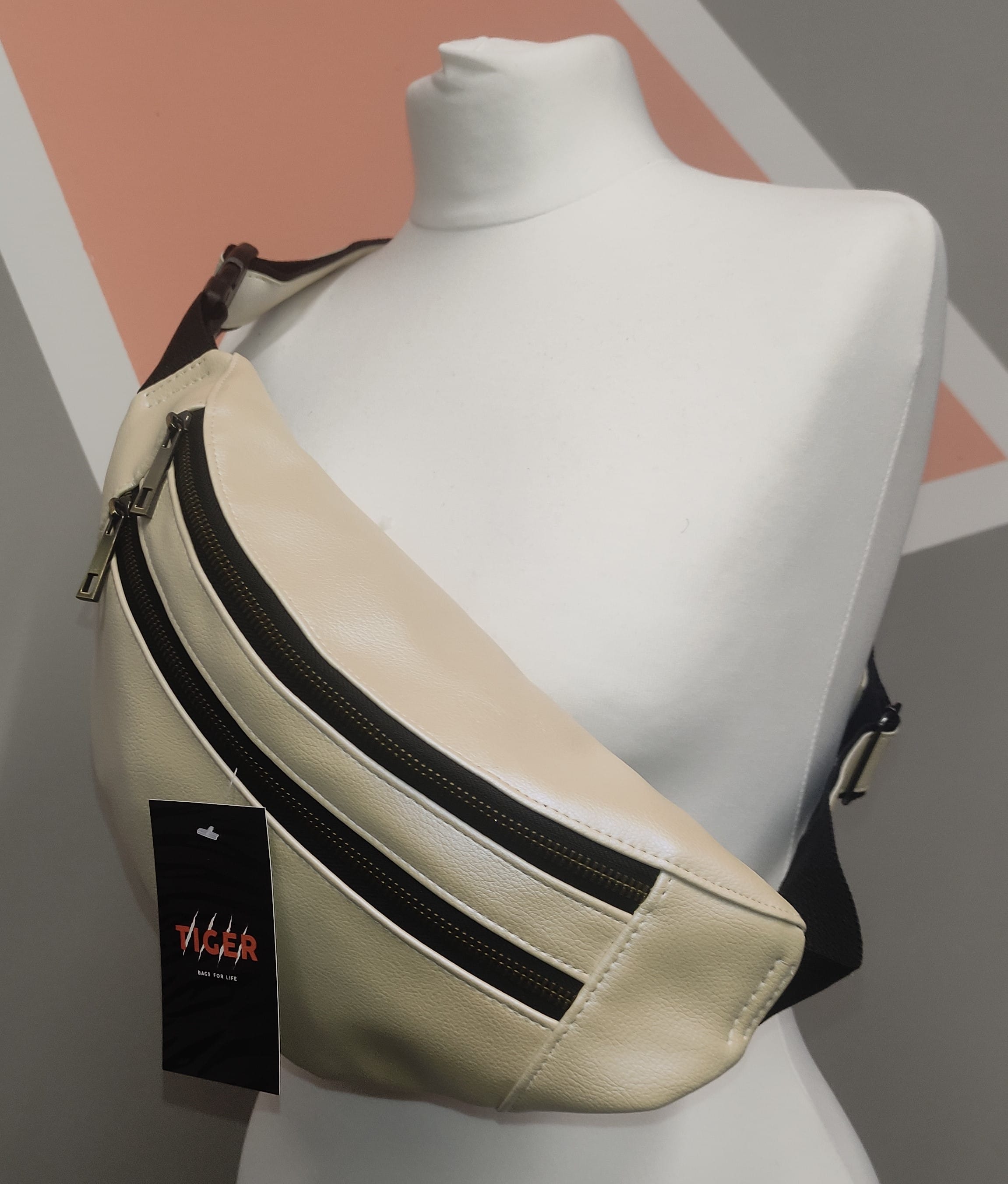 Сумка поясна Tiger Twix Pearl Lux Айворі