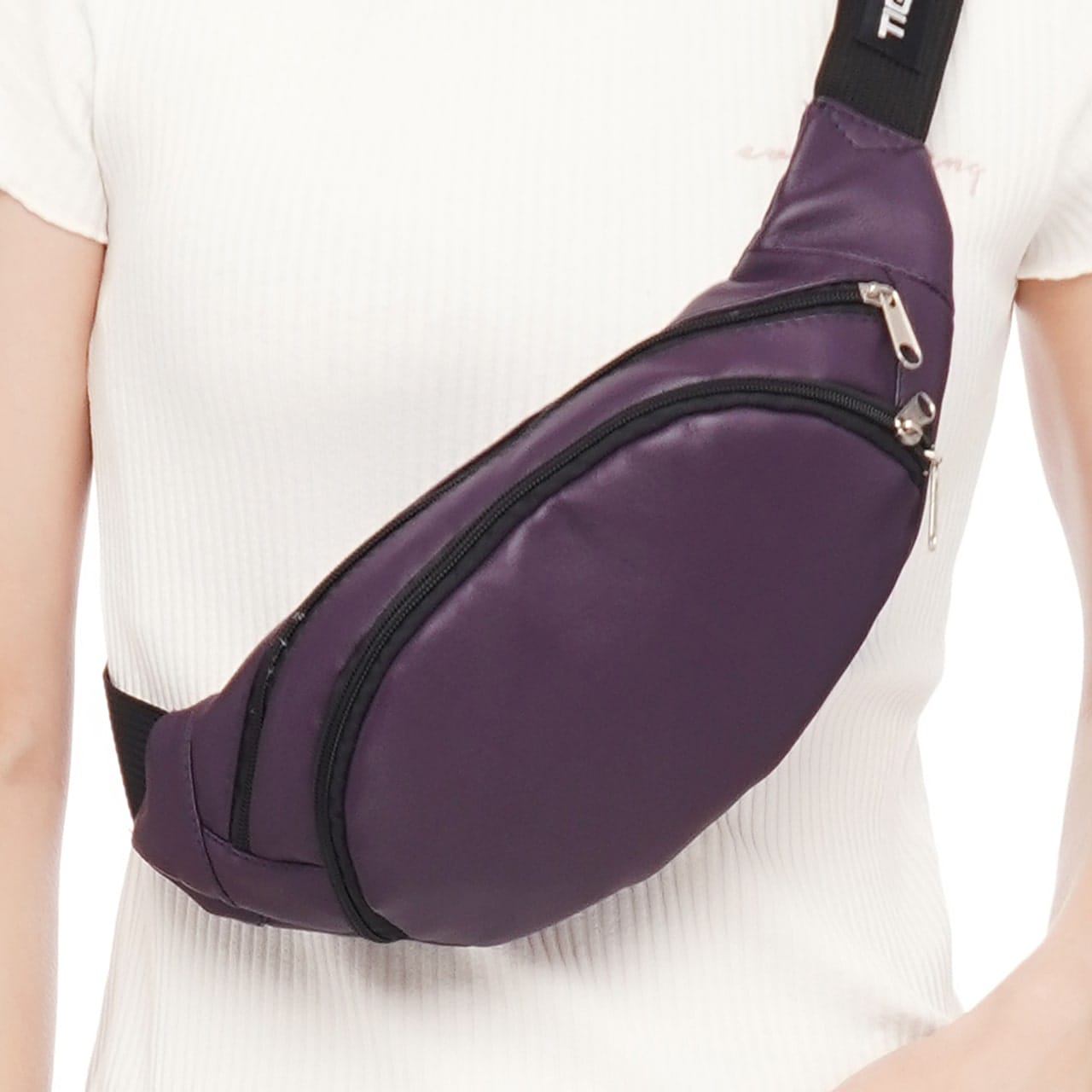 Сумка бананка Tiger Moon Pearl Баклажан темний