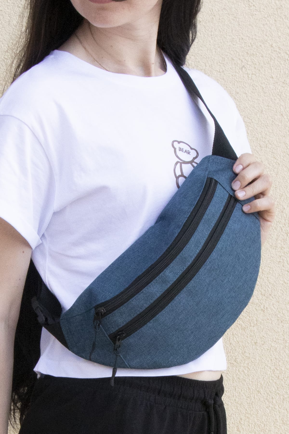 Сумка поясна Tiger Twix Print Котон синій