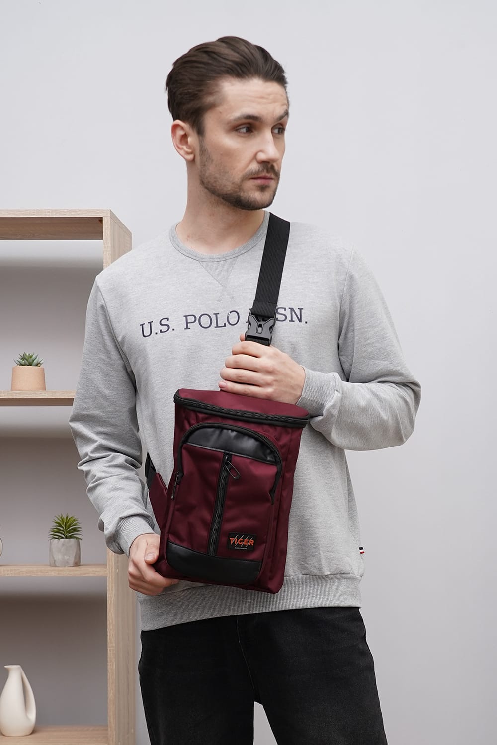 Сумка через плече Tiger Mono Бордо (Гучі)