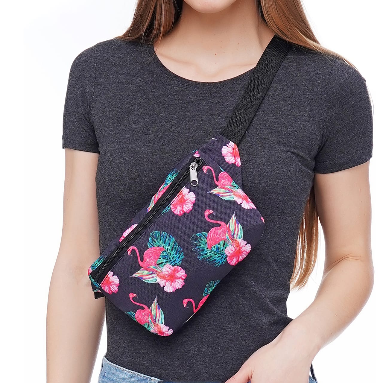 Сумка поясна Tiger Ficsi Print Фламінго рожевий