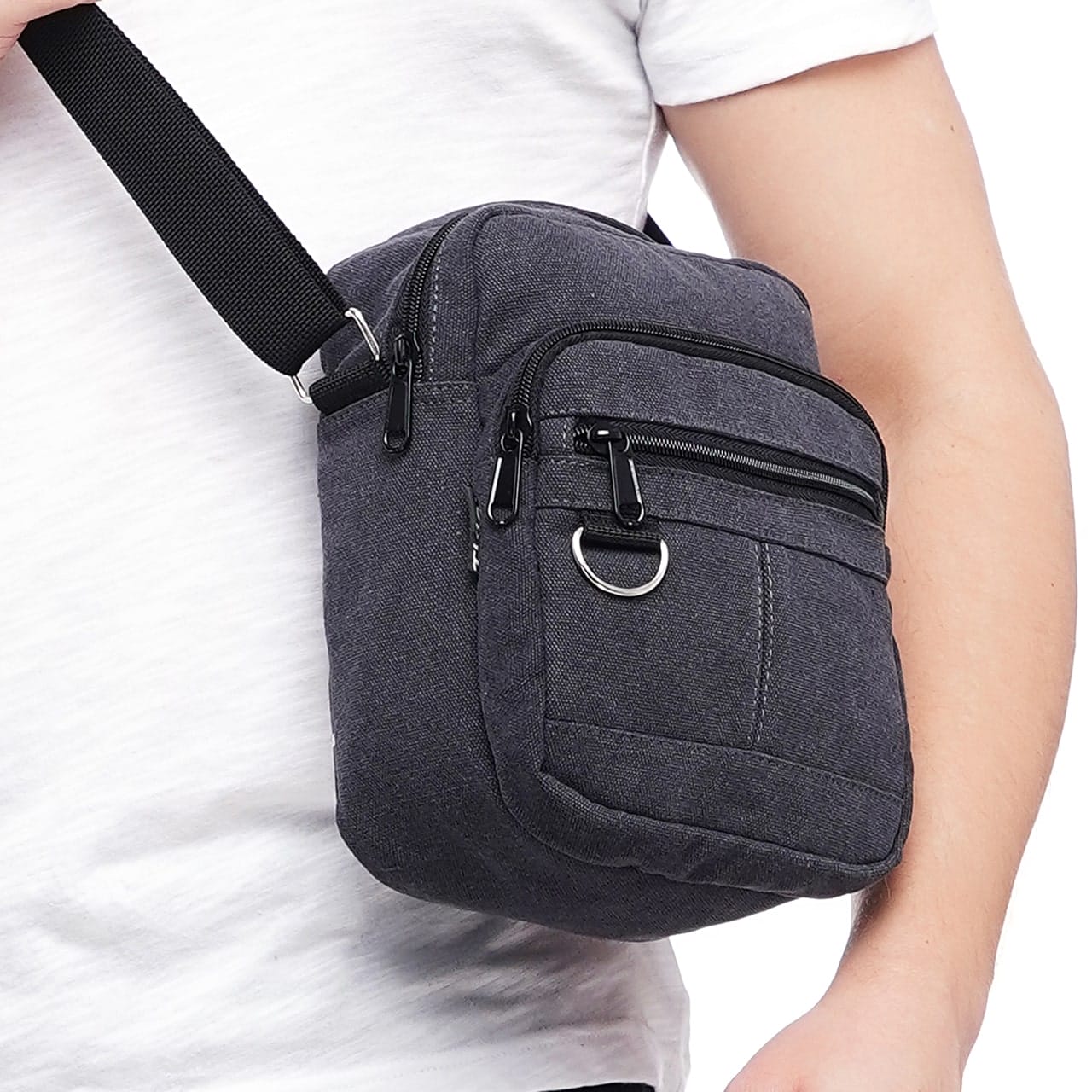 Сумка через плече Tiger Leo Canvas Сірий темний