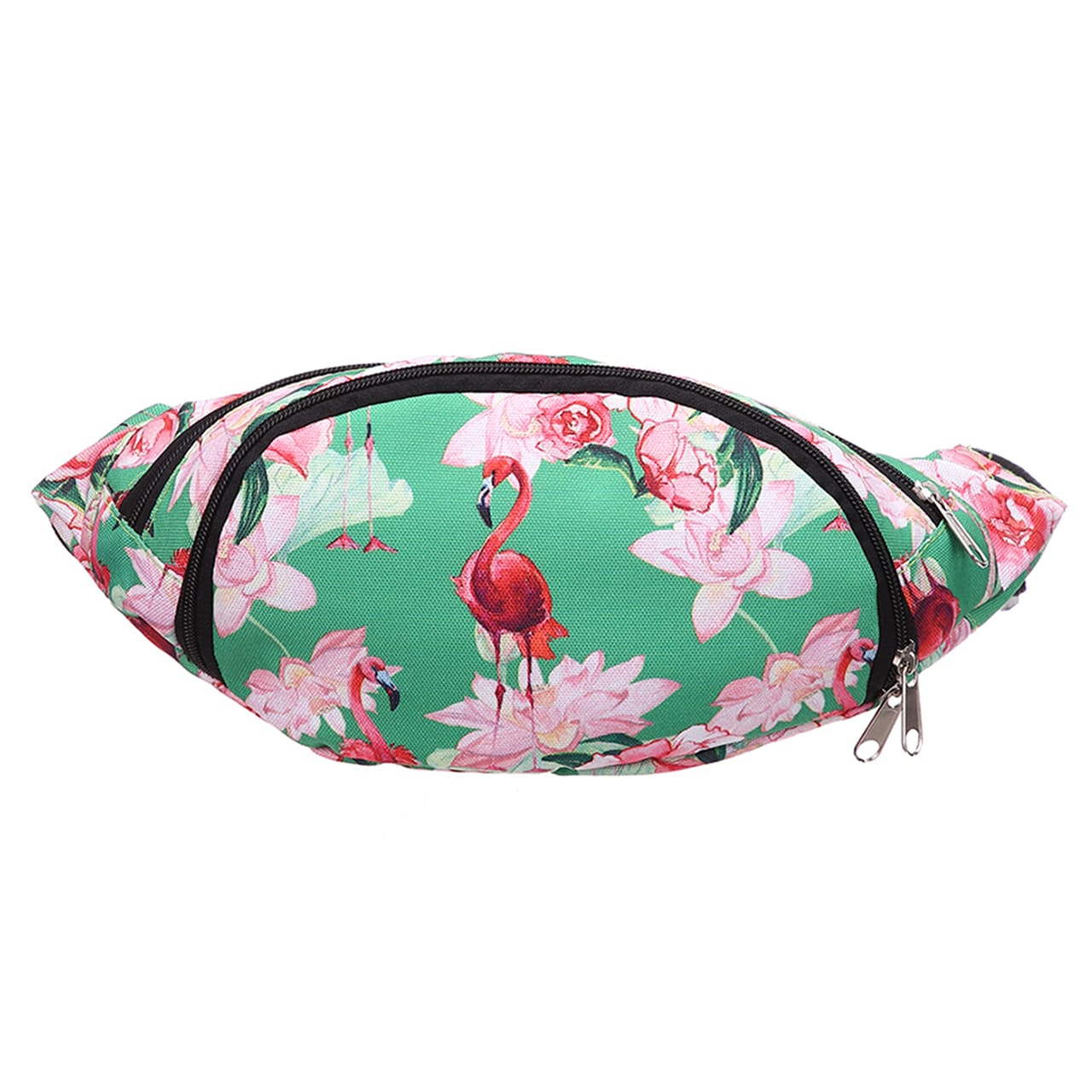 Сумка бананка Tiger Moon Print+ Фламінго зелений