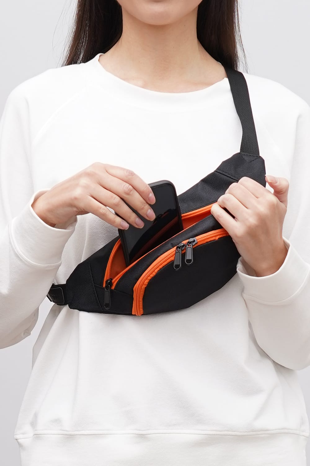 Сумка поясна Tiger Rio Чорний+помаранчевий (Гучі)