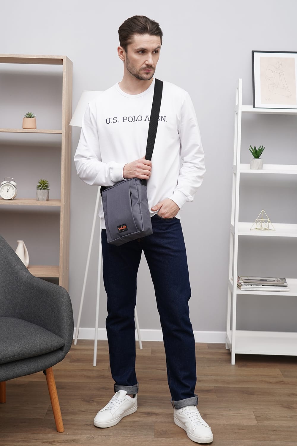 Сумка через плечо Tiger Direct сірий