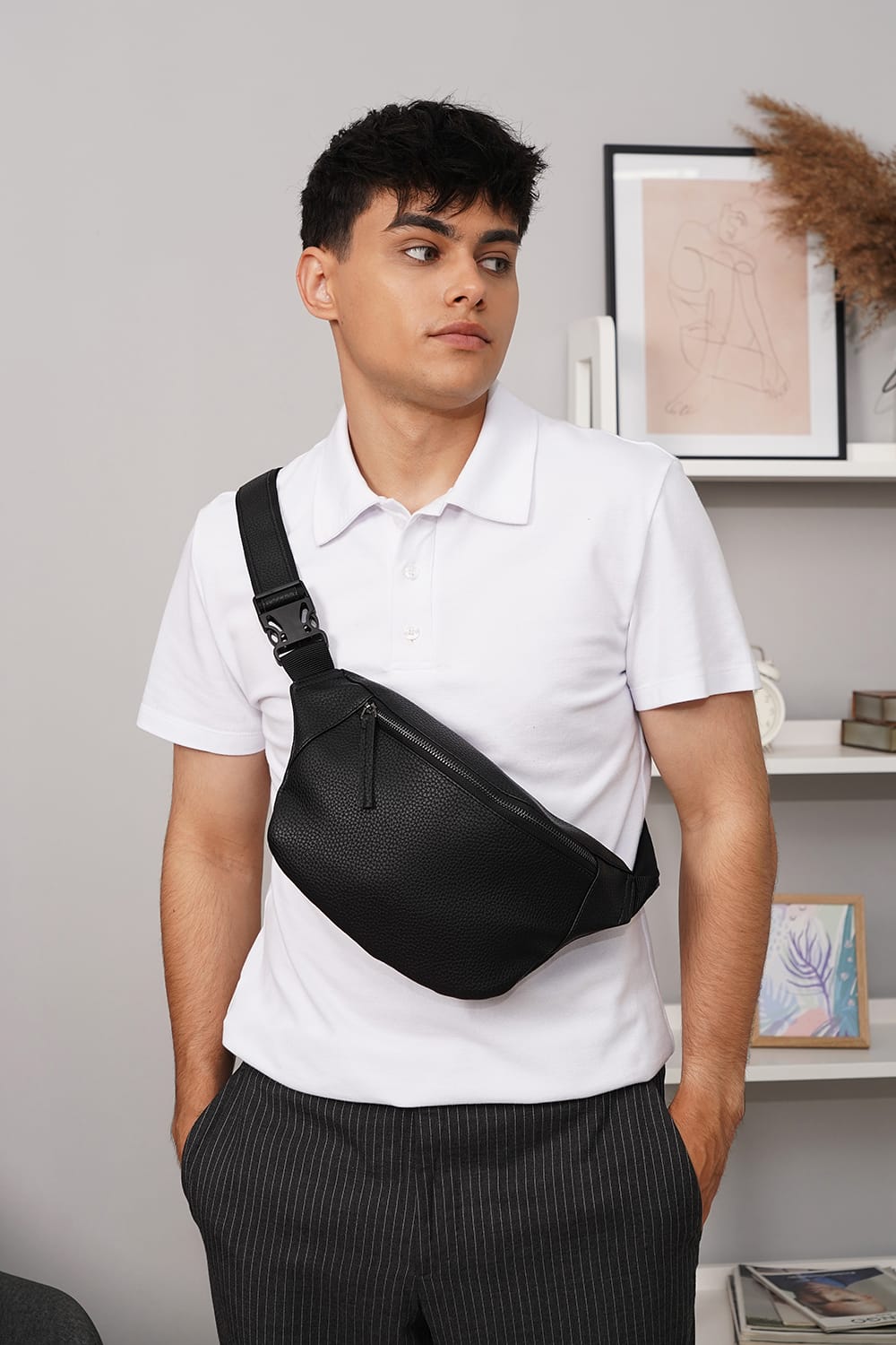 Сумка поясна Tiger Lucky Lux Чорний текстурний-2