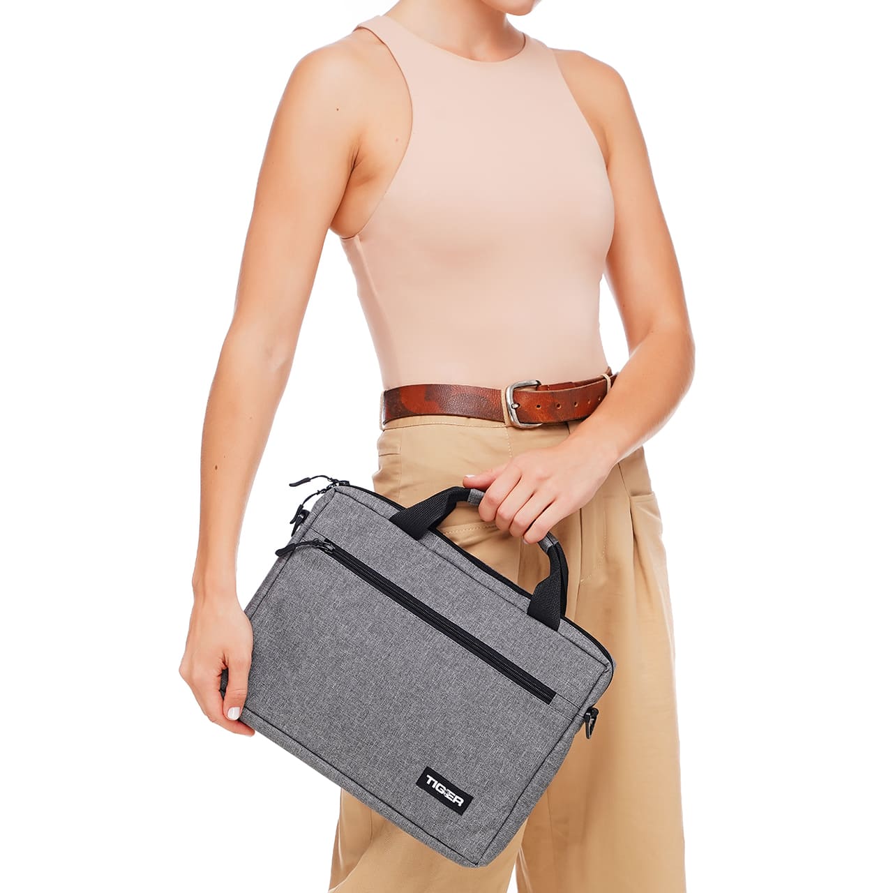 Сумка для ноутбука 14" Tiger маленькая Котон сірий