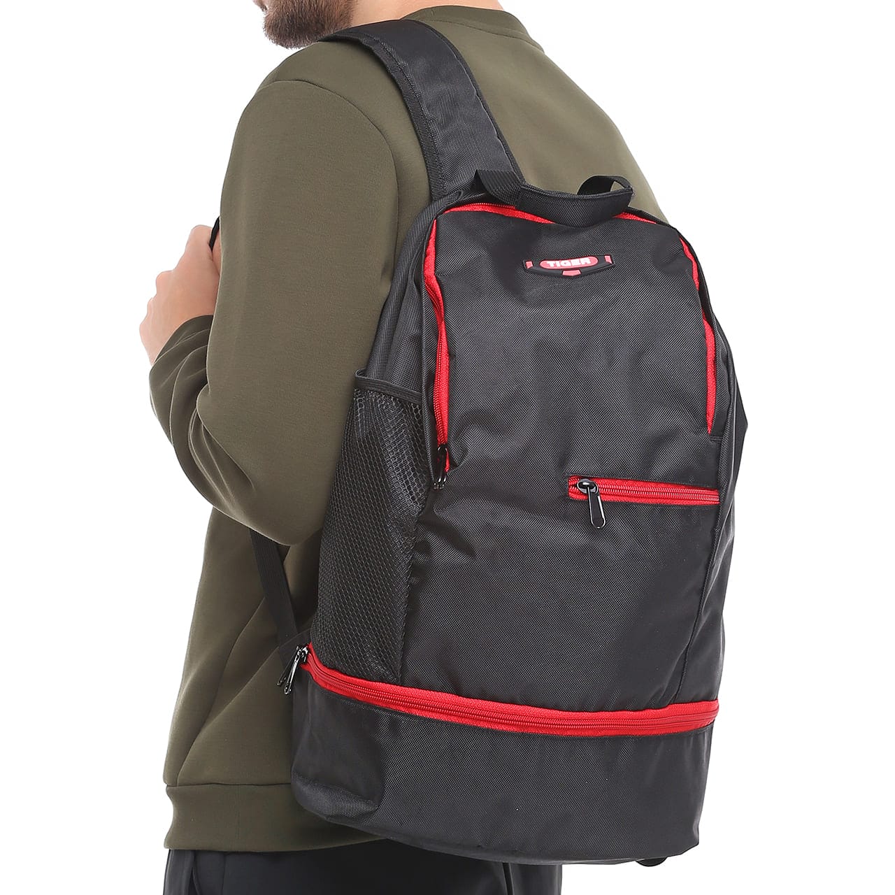 Міський рюкзак Tiger Battle Чорний+Червоний