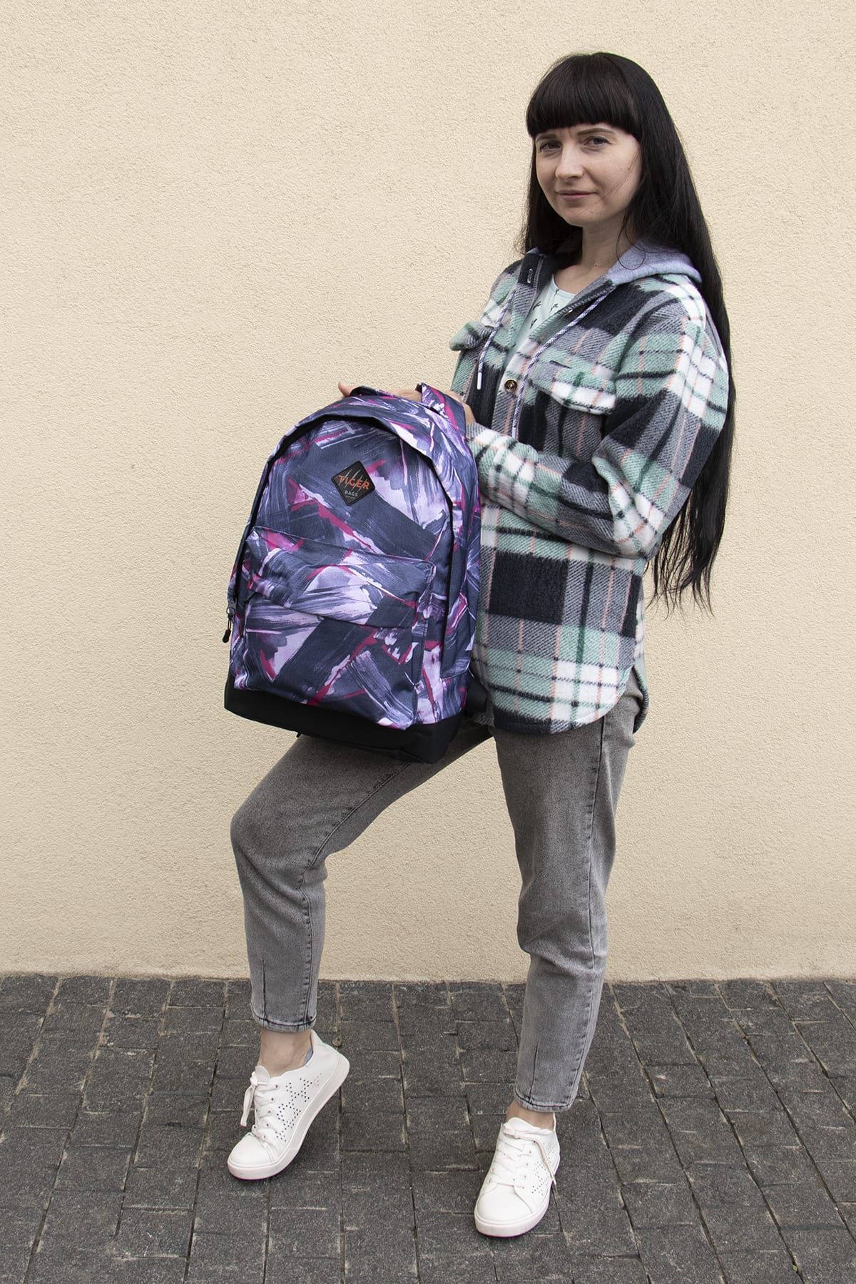 Міський рюкзак Tiger Big Print Джинс рожевий