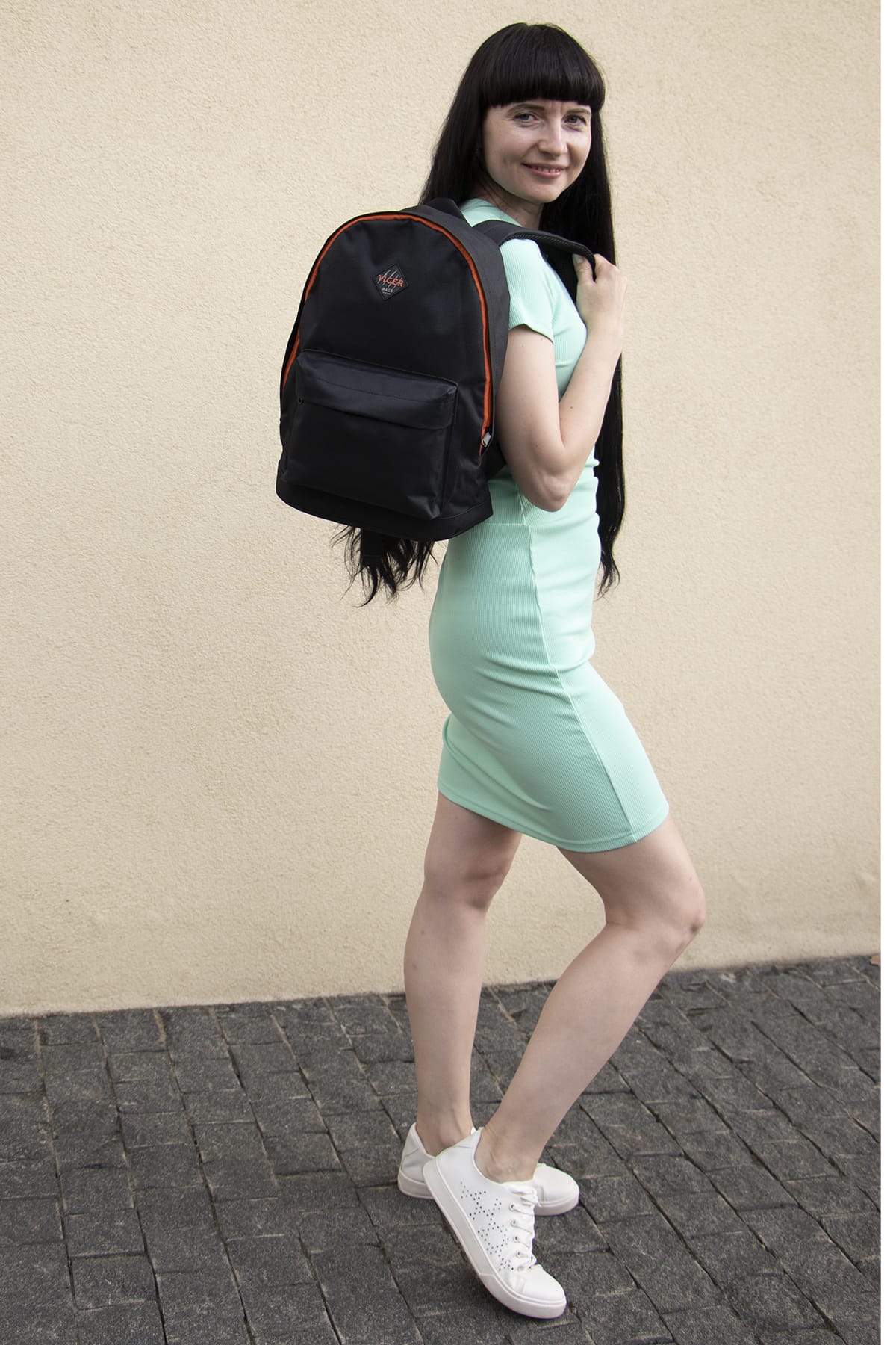 Міський рюкзак Tiger Small Чорний+помаранчевий