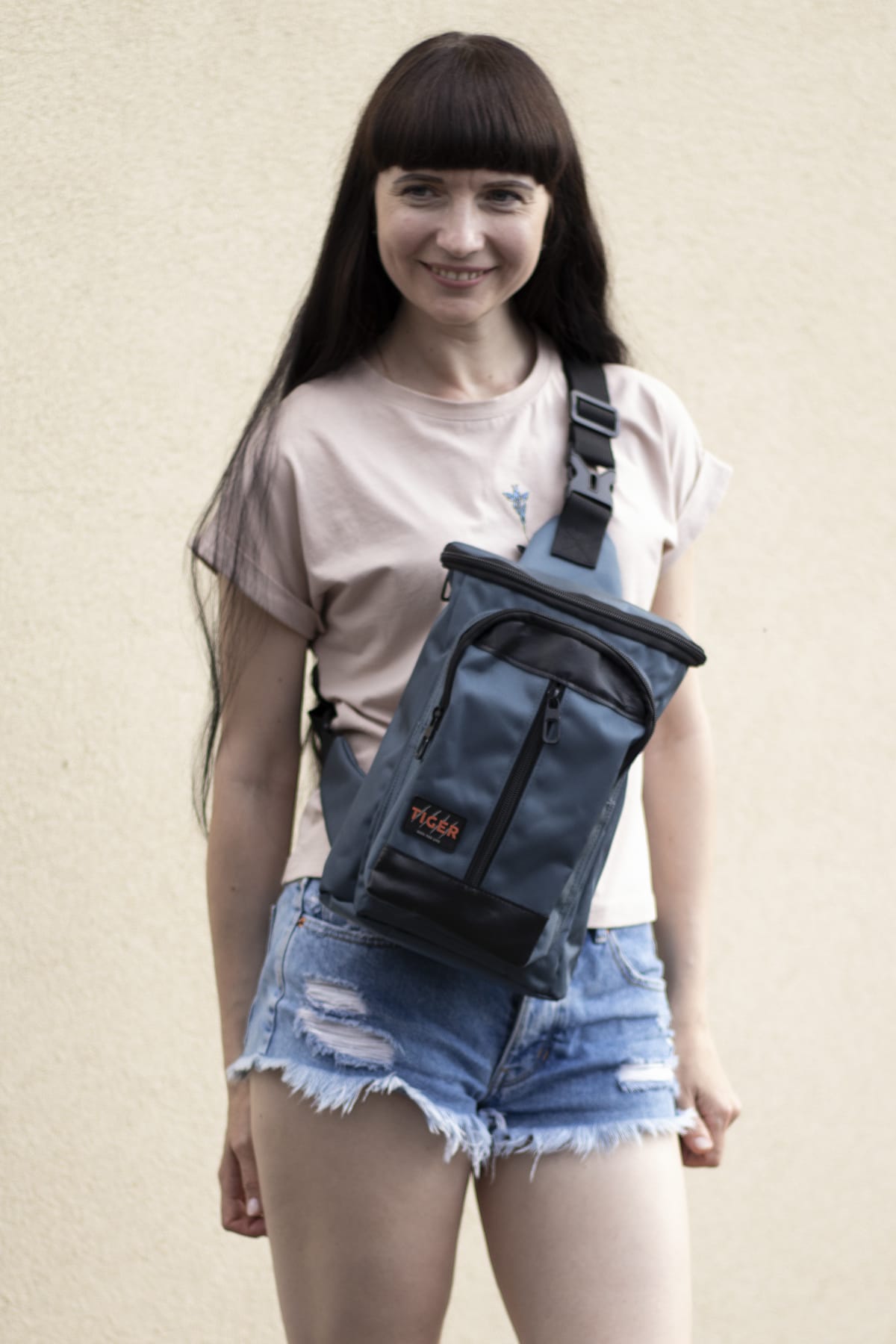 Сумка через плече Tiger Mono Сірий (Гучі)