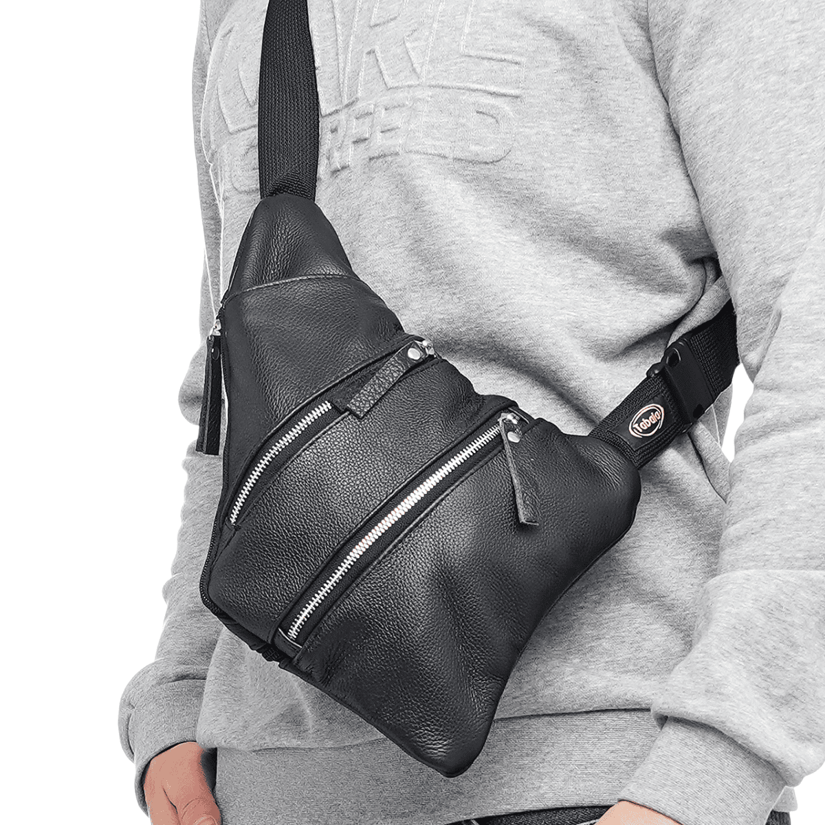 Шкіряна нагрудна сумка Spider Gold