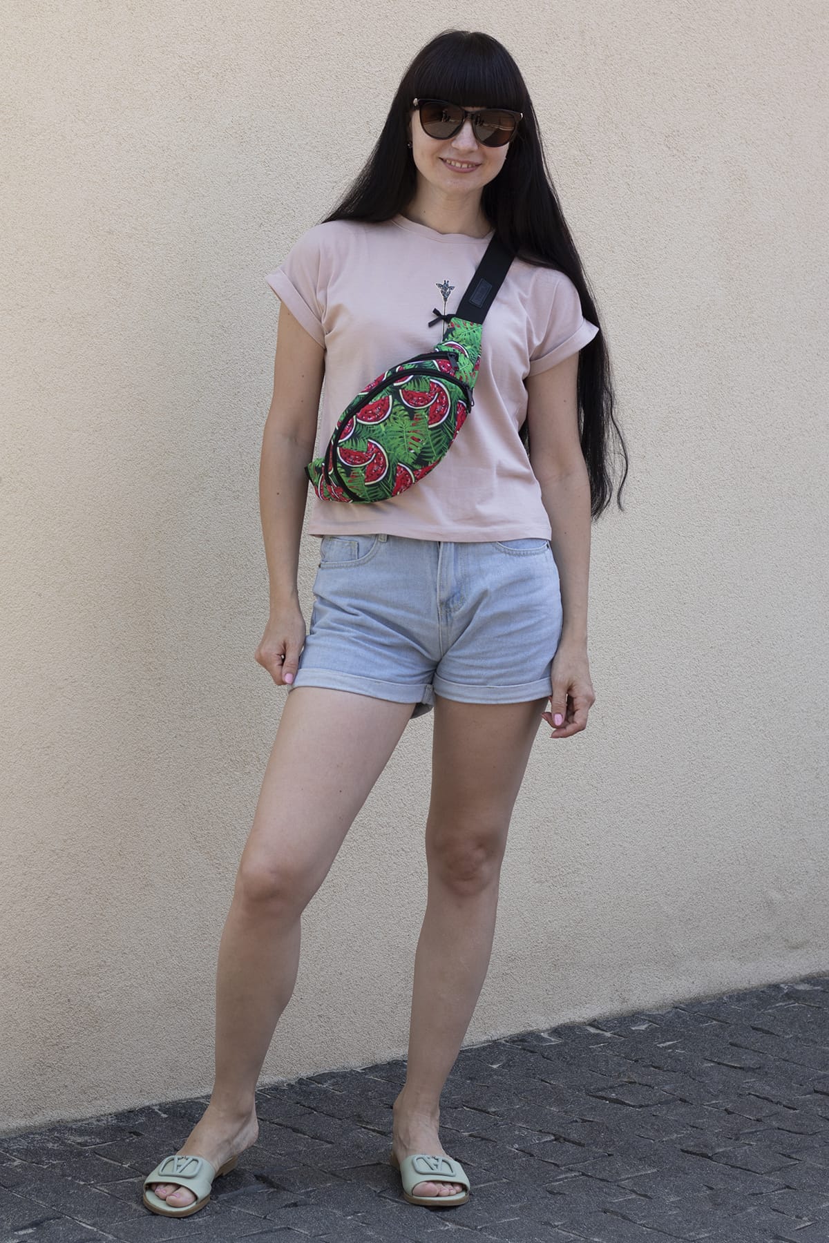 Сумка бананка Tiger Moon Print+ Кавуни зелені